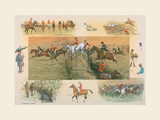 "An Irish Point-to-Point" horse racing artwork