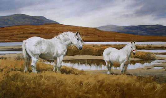 "Highland Ponies" horse racing artwork