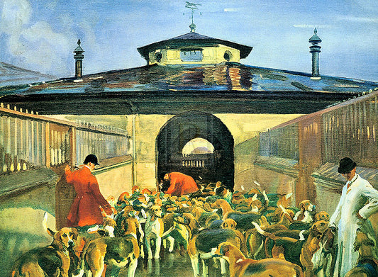 "The Belvoir Hunt - A Hunting Morning at the Kennels" horse racing artwork