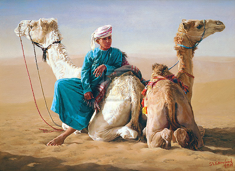 "Waiting for the Racing" horse racing artwork
